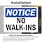 Signmission No Walk-Ins OSHA Notice Sign, Vinyl Decal, 10in W x 7in L, 2PK OS-2PACK-NS-D-710-L-15032 - alternate 5